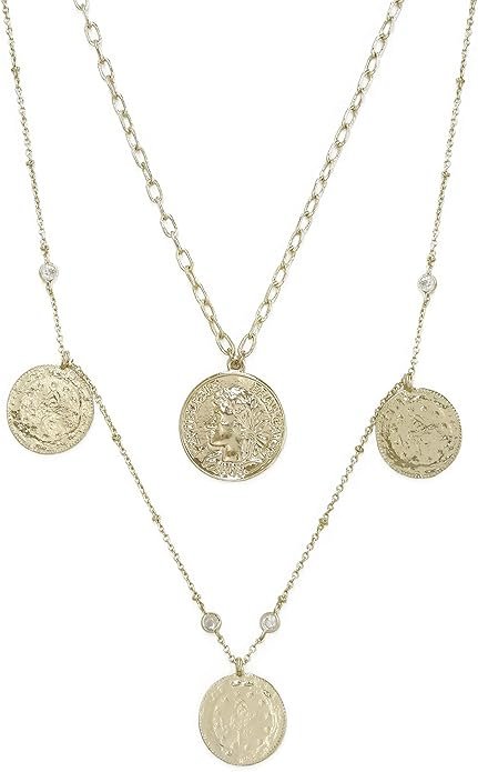 Elite Coin and Crystal Layered Necklace Set